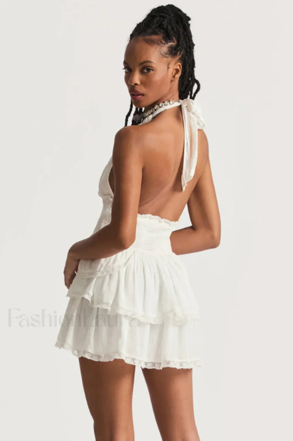 Deanna Floral Stylish Halter Dress