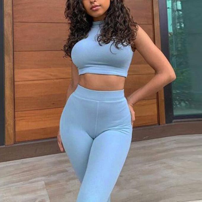 Dee Halter Neck Crop Top & High Waist Leggings Set