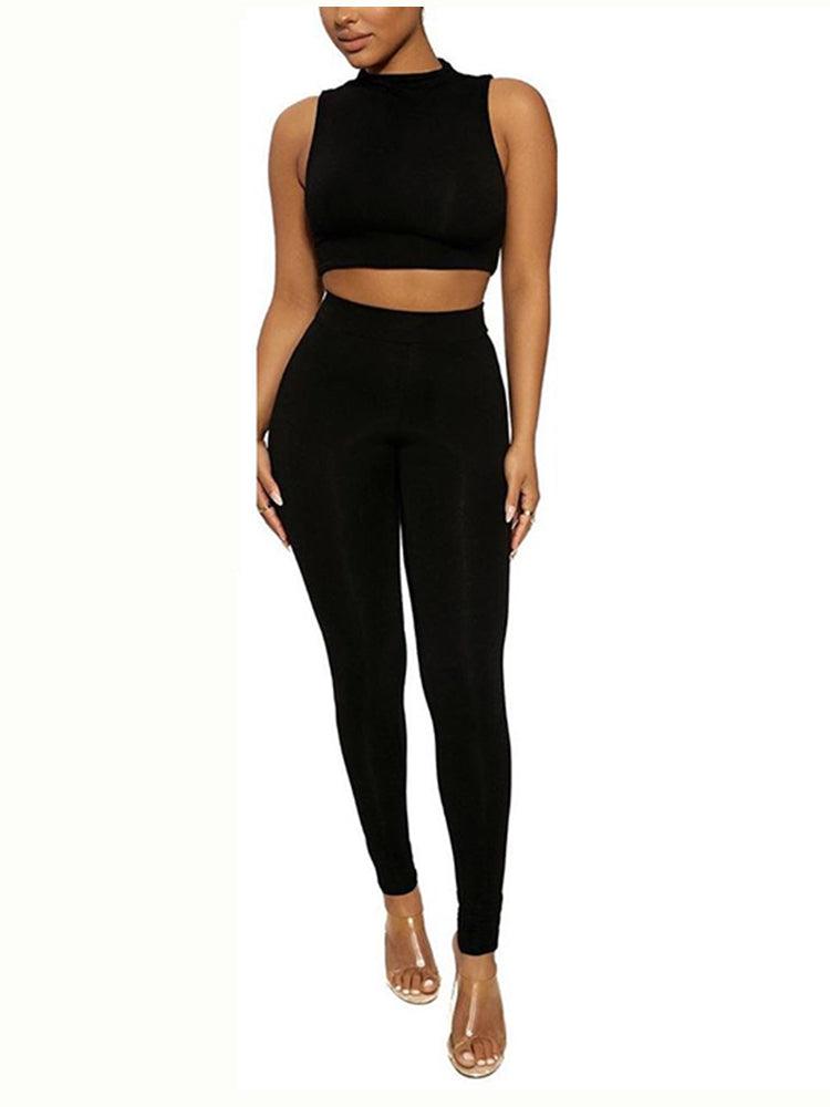 Dee Halter Neck Crop Top & High Waist Leggings Set