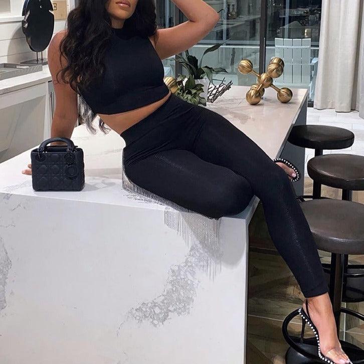 Dee Halter Neck Crop Top & High Waist Leggings Set