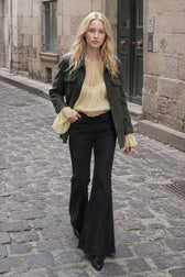 High Waist Patchwork Slim Flare Long Jeans