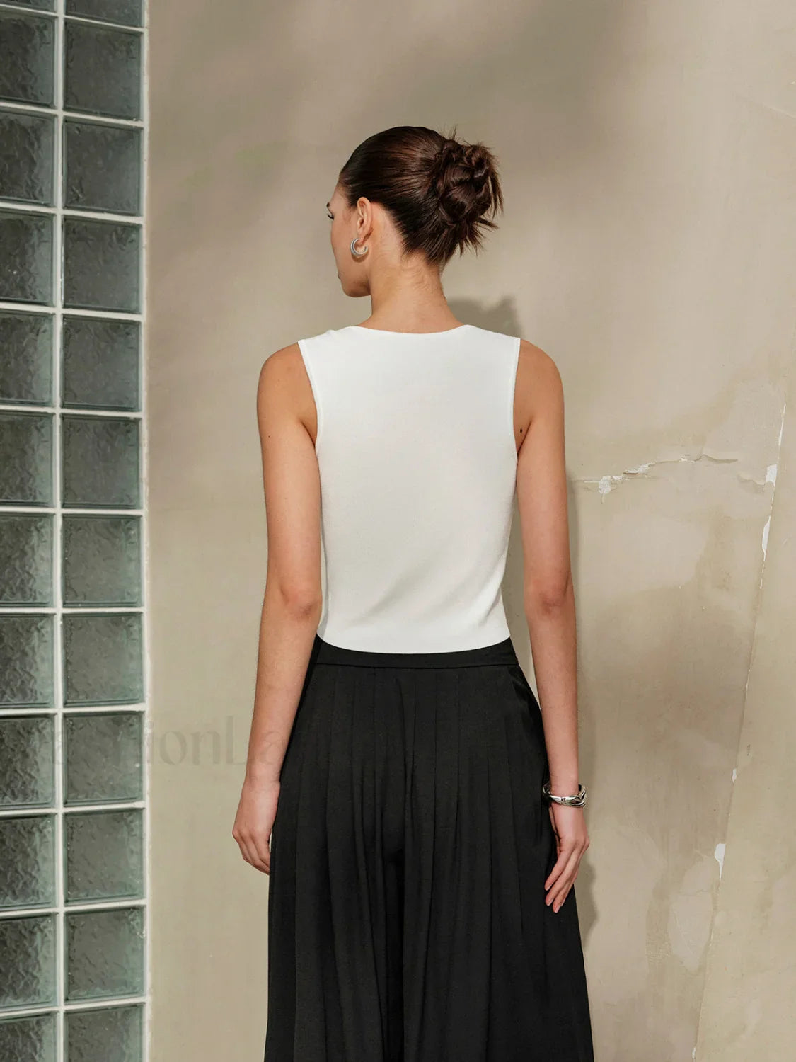 Delicate-Strap Crop Knit Top