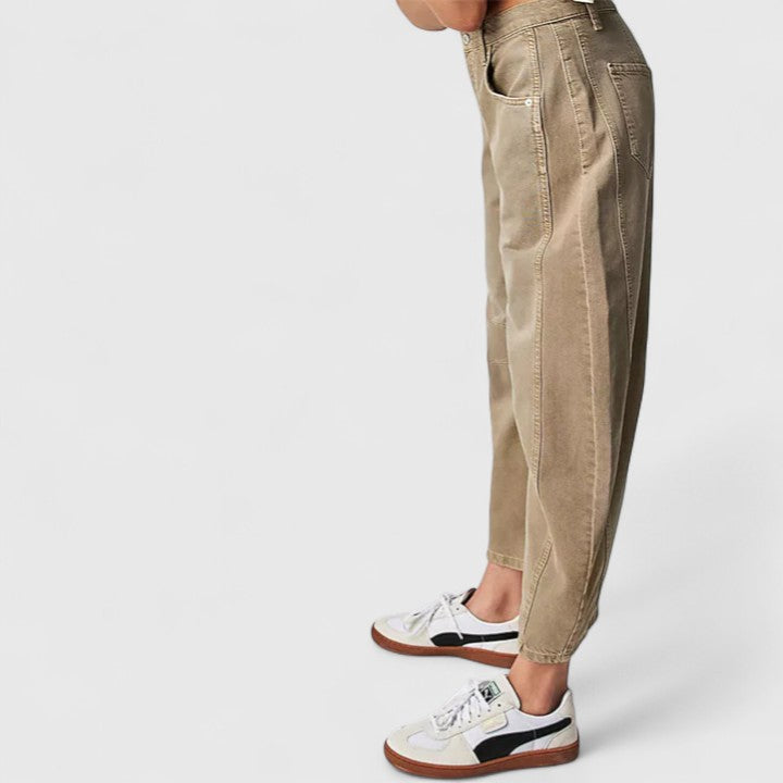 High Waist Faded Barrel Leg Jeans