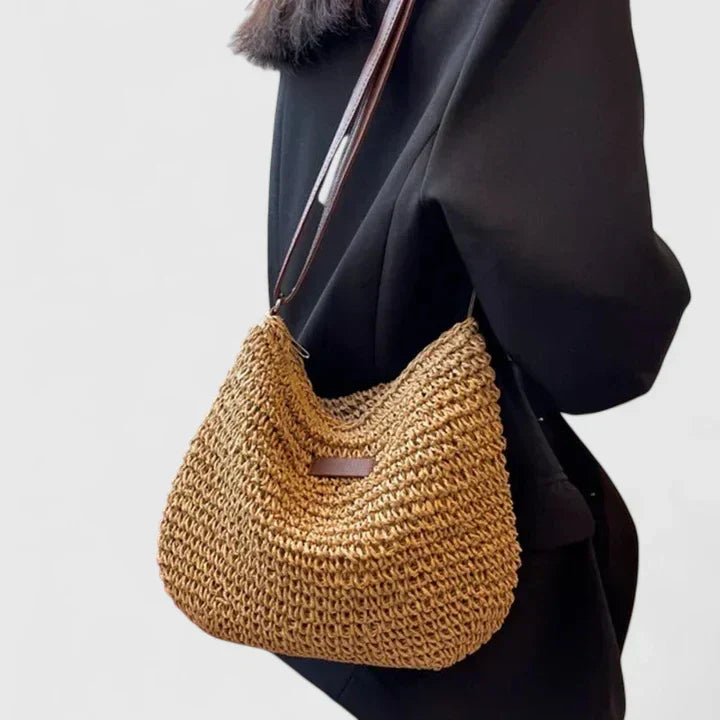 Straw Crochet Adjustable Strap Crossbody Bag