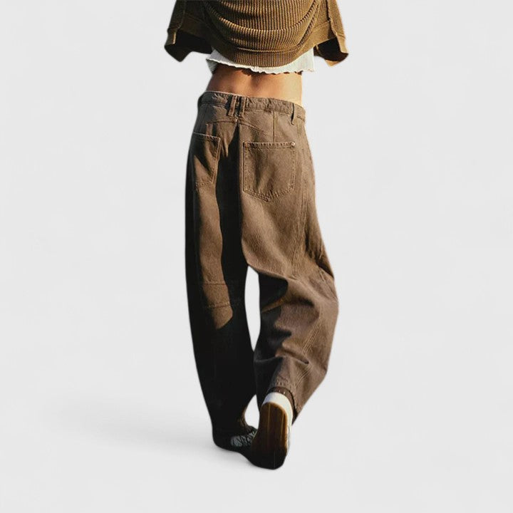 High Waist Faded Barrel Leg Jeans
