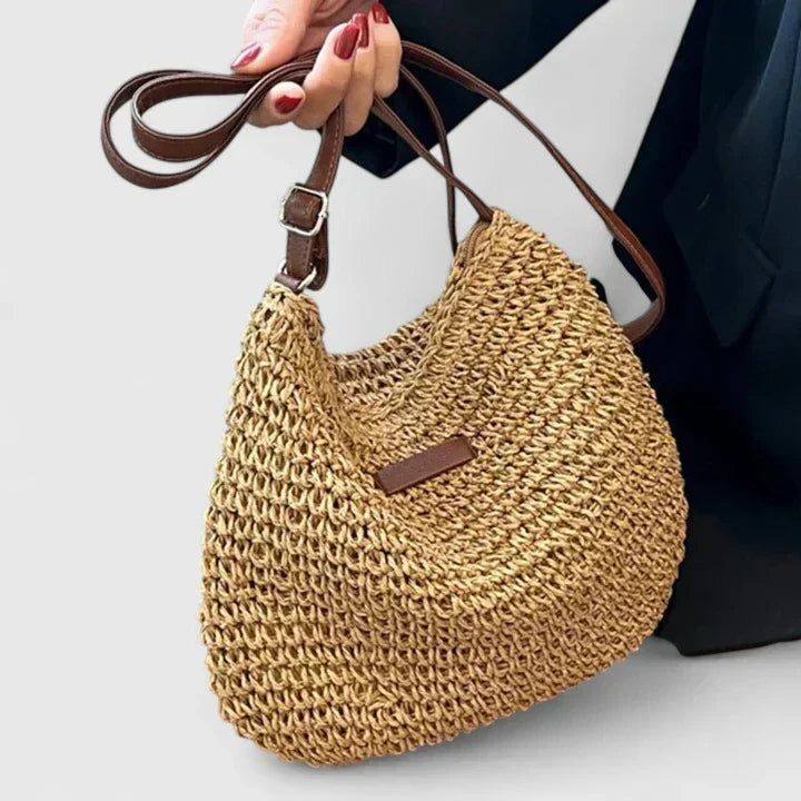 Straw Crochet Adjustable Strap Crossbody Bag