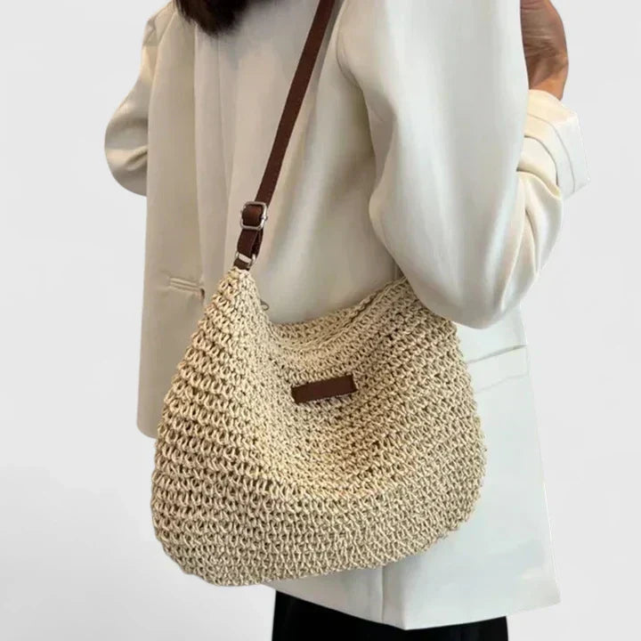 Straw Crochet Adjustable Strap Crossbody Bag