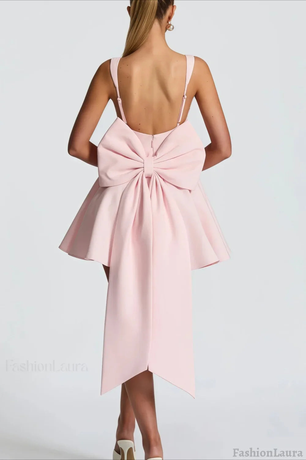 Detachable Bow Corset Mini Party Dress S / Pink