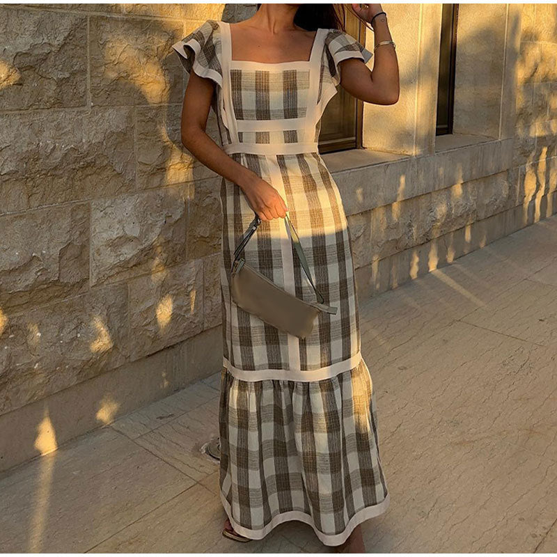 Eugenia Elevated Checkered Dress Chic Silhouette Collection