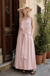 Pleated Tie Strap Lightweight Boho Dress