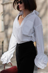 Floral Panel Collared Blouse