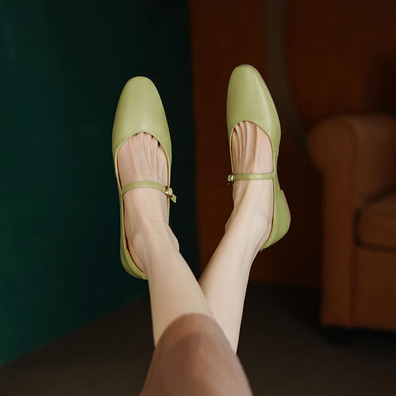 Damesha Round Toe Block Heels Mary Jane Shoes