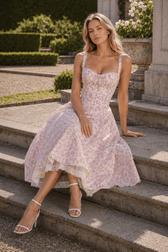 Sexy Slim Waist Swing Spaghetti Strap Floral Dress