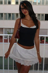 Lace Trim Fitted Cami Top
