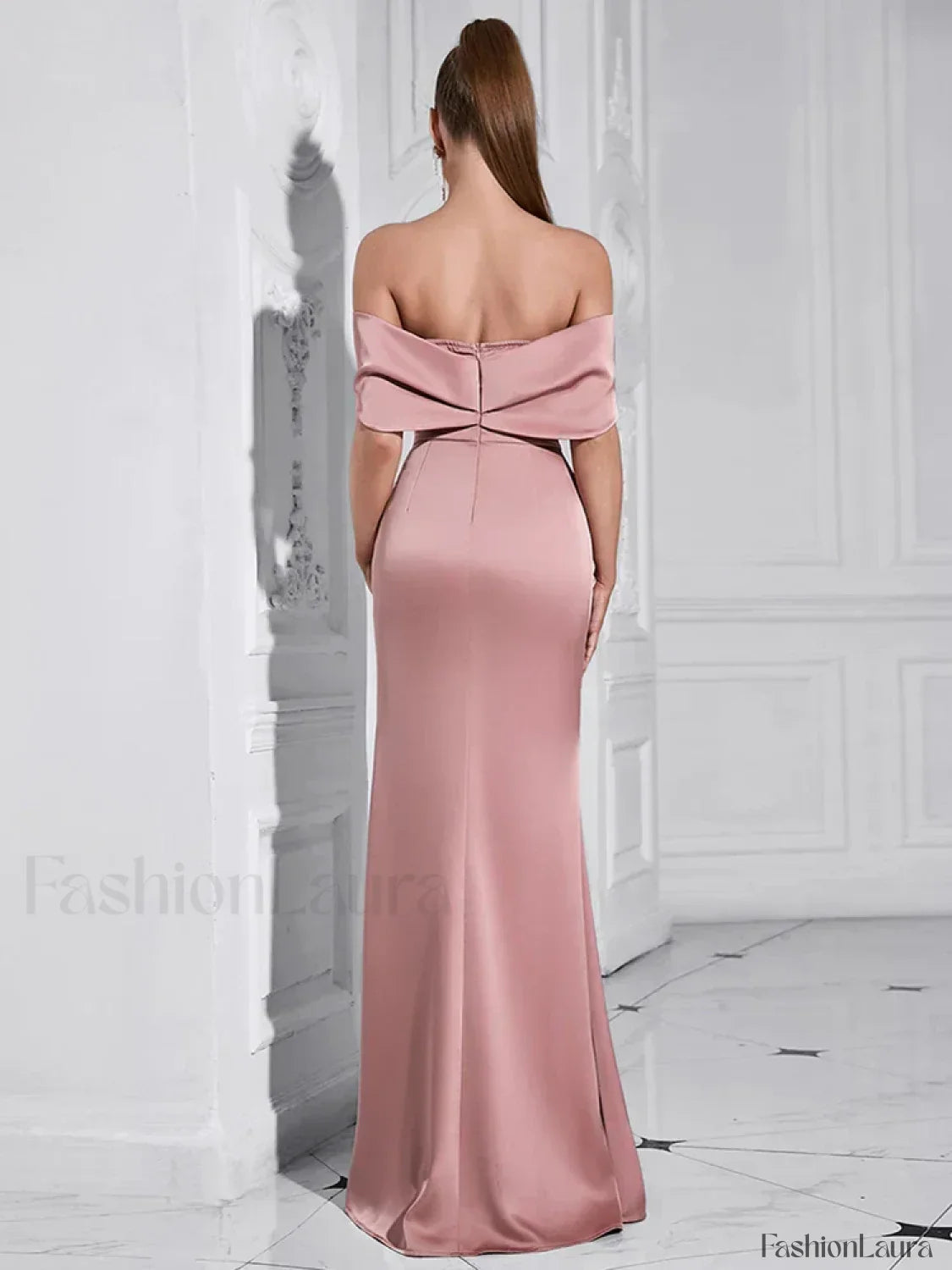 Diamond Pleated Split Maxi Dress