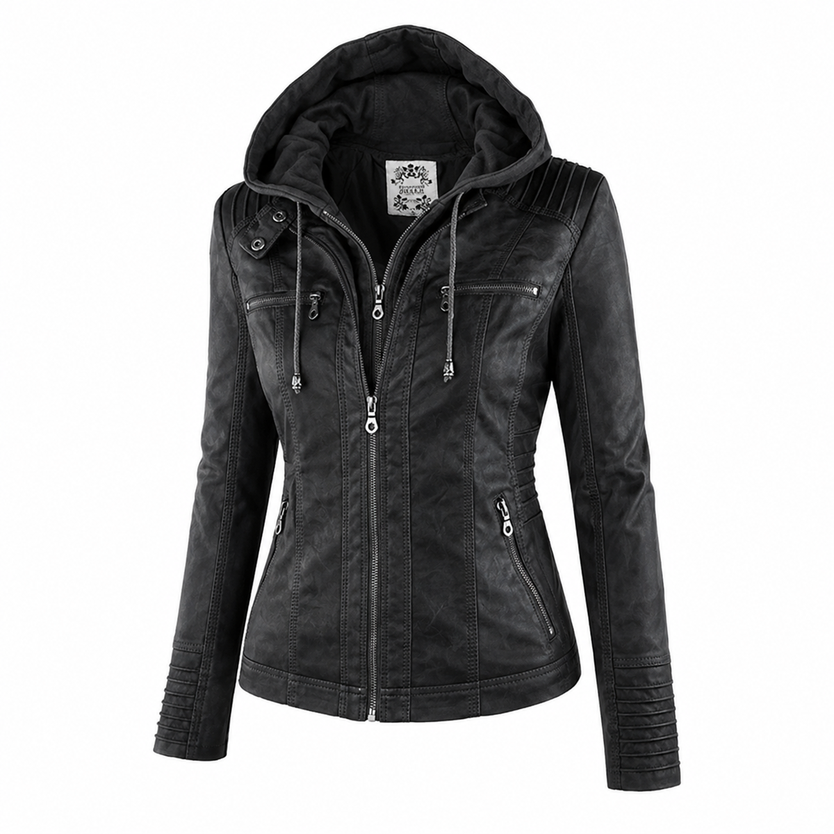 Diane | Hooded Leather Jacket