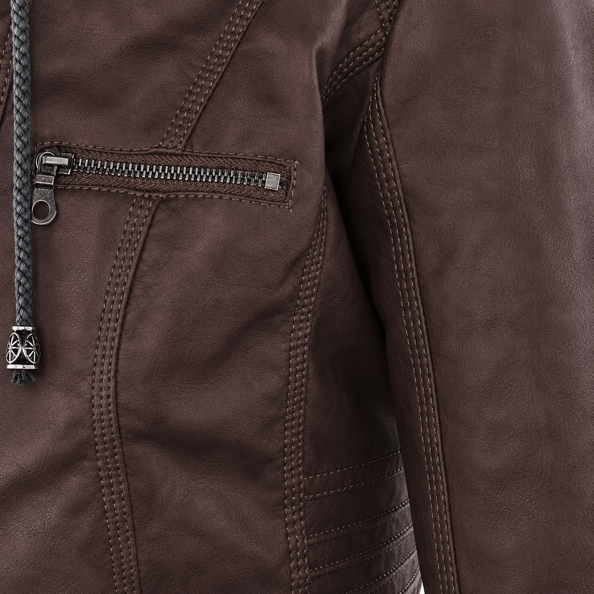 Diane | Hooded Leather Jacket