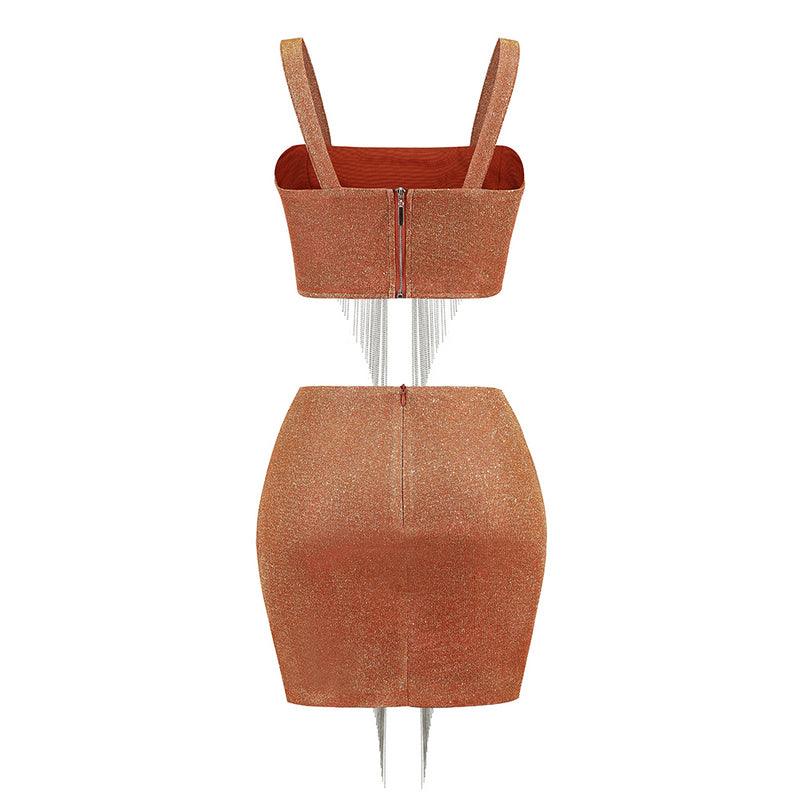 Dianna Tassel Trim Skirt Set