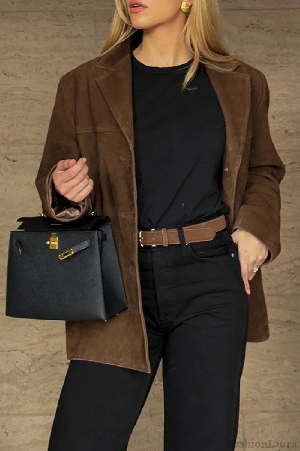 Distressed Suede Relaxed Fit Jacket S / Brown