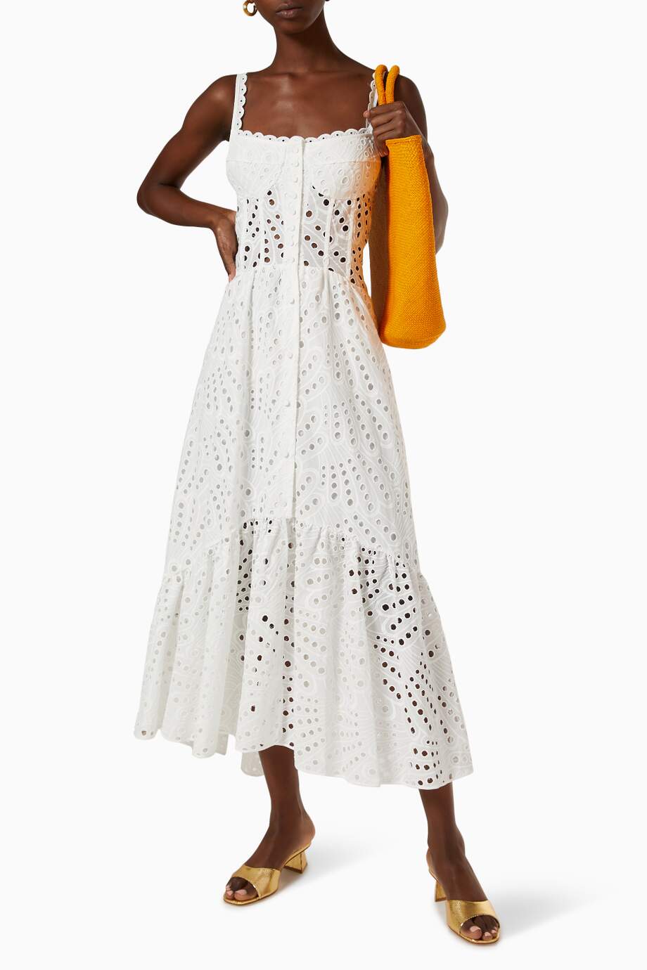 Dolly Embroidered Lace Midi Bustier Dress - View 8