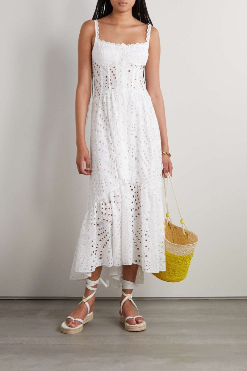 Dolly Embroidered Lace Midi Bustier Dress - View 9