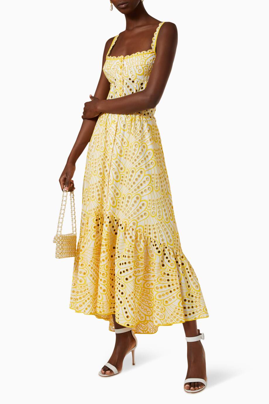 Dolly Embroidered Lace Midi Bustier Dress - View 4