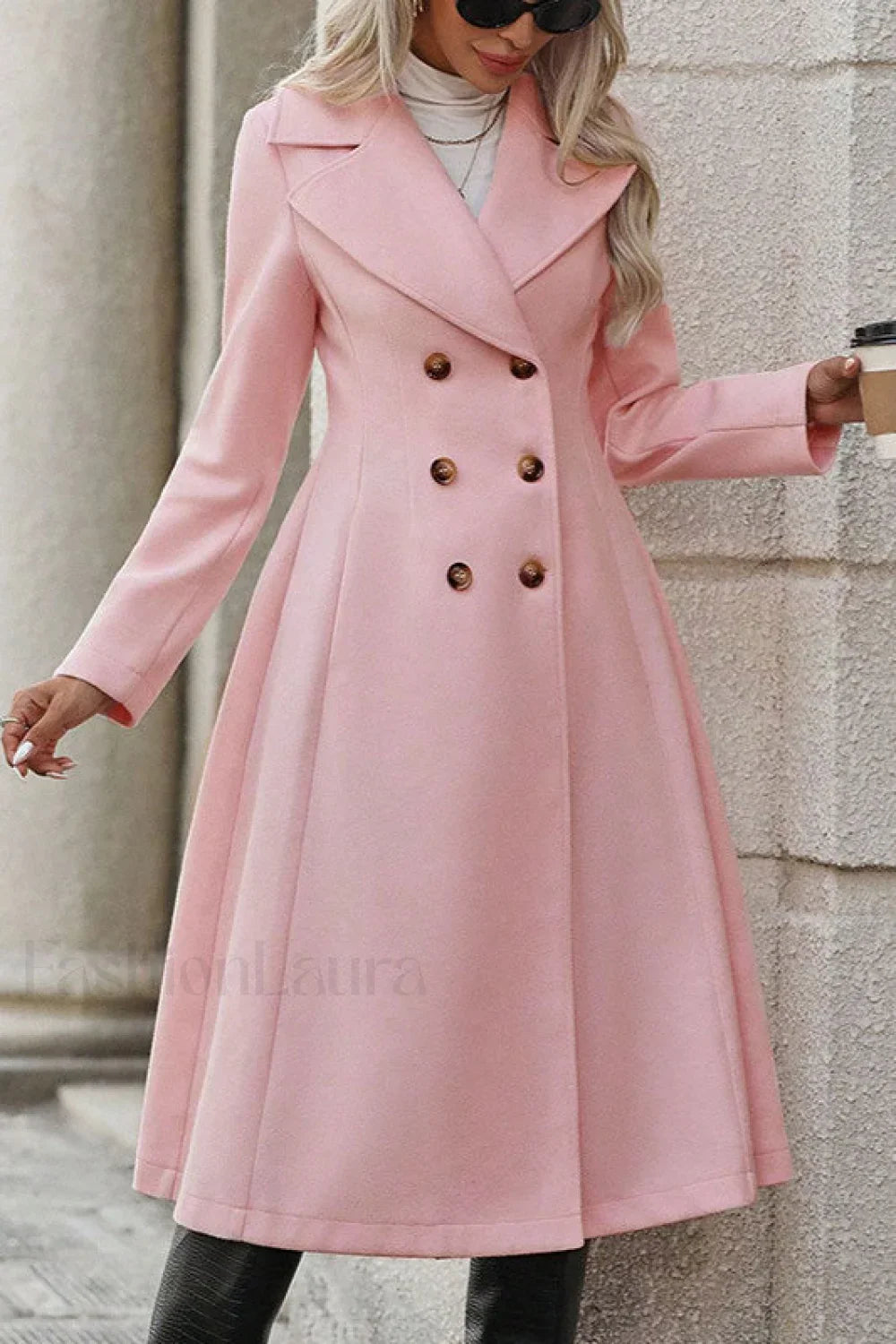 Double Breasted A-Line Coat