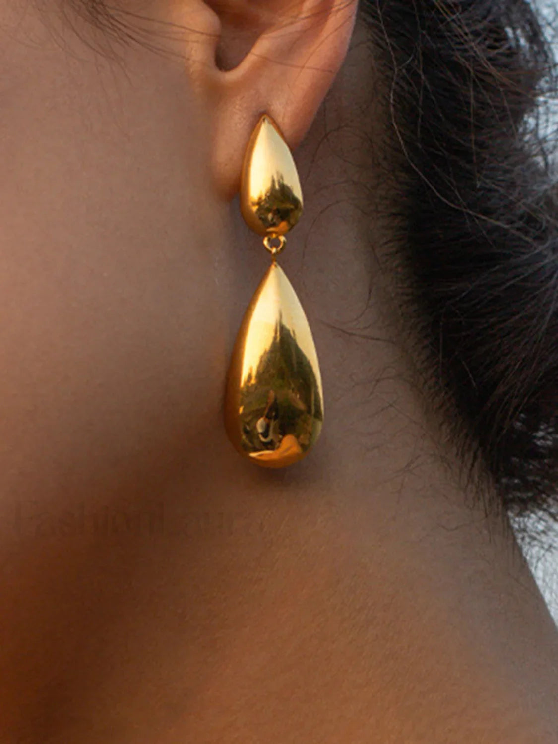 Double Charming Teardrop Earrings Golden / One Size Earrings