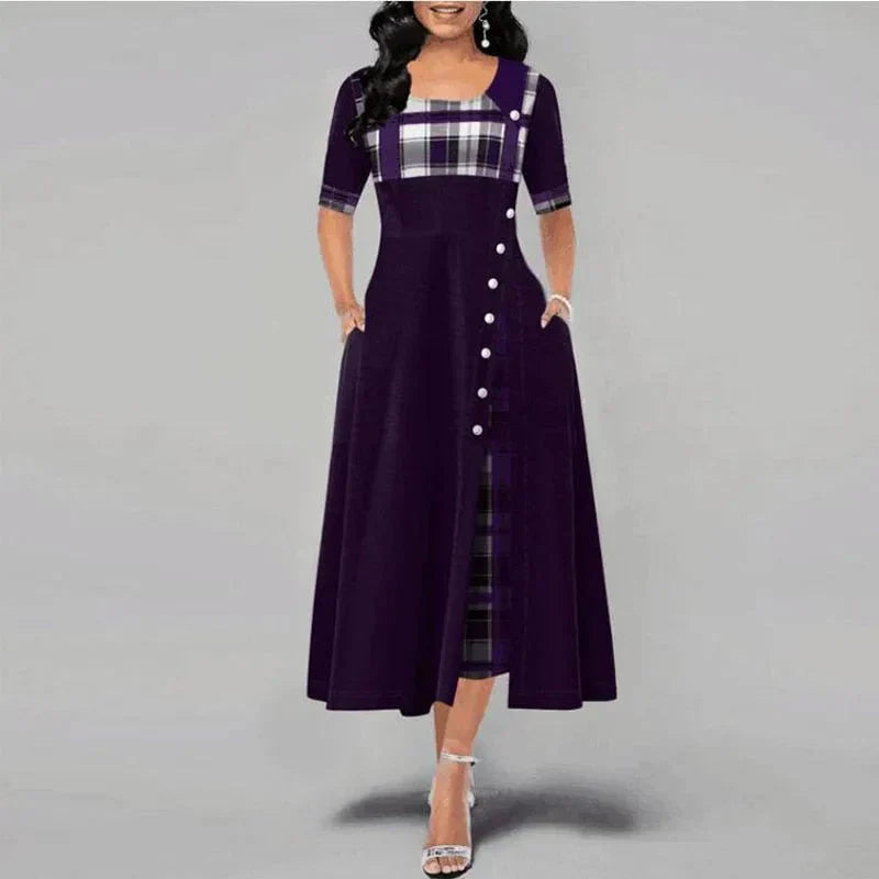 Marisa Aesthetic Long Checked Dress Everyday Luxe Edit