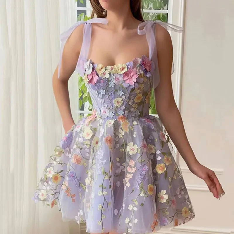 Amira Boutique Cocktail Dress with Floral Appliqu��s Elevated Occasion Wear