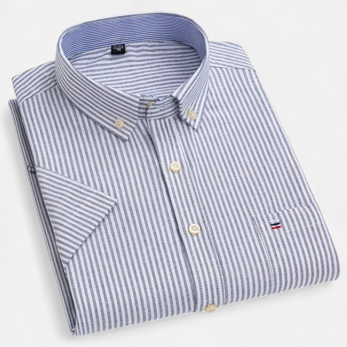 Men's Oxford Cotton Short Sleeve Button-Up Shirt
