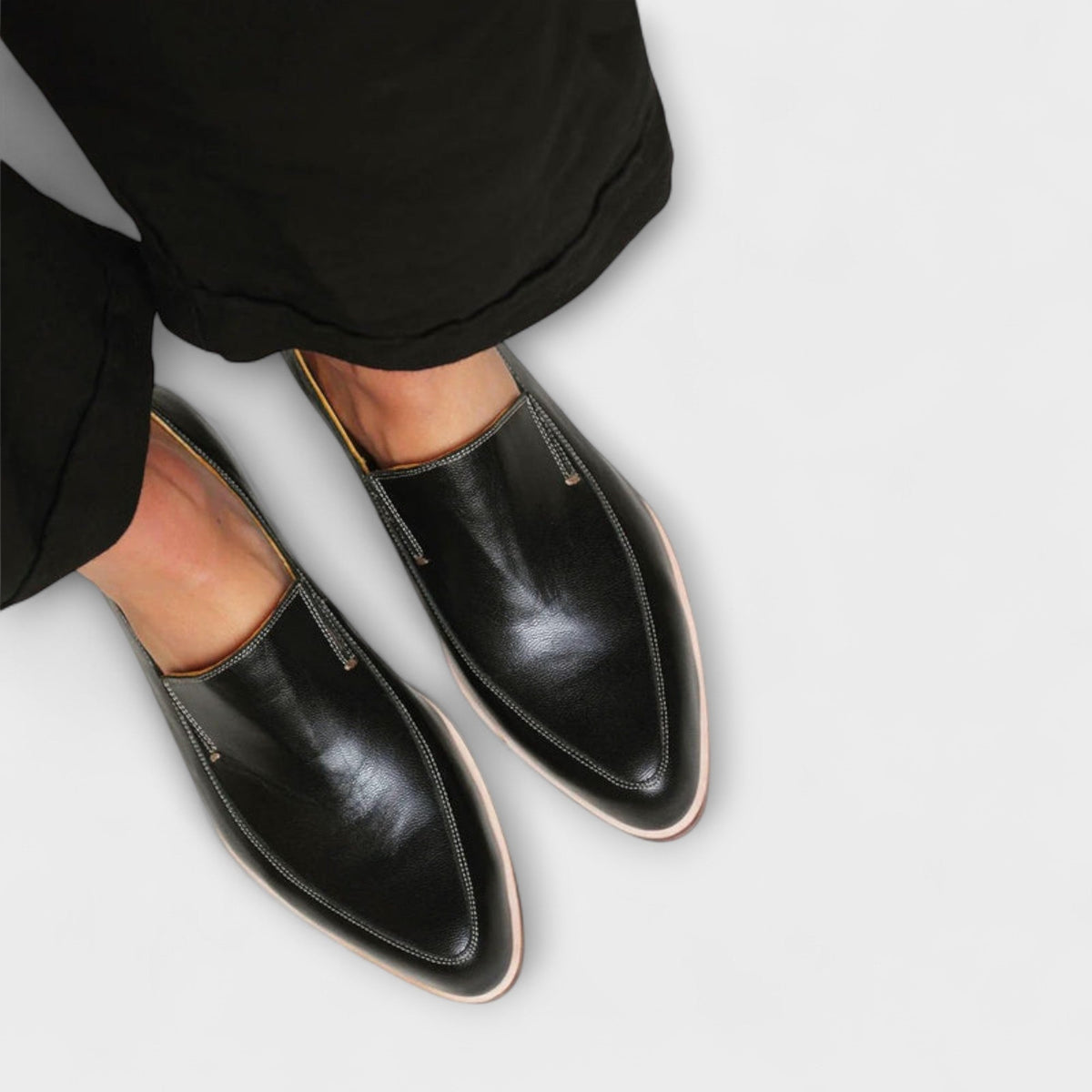 Pointed Toe Slip On Faux Leather Loafers