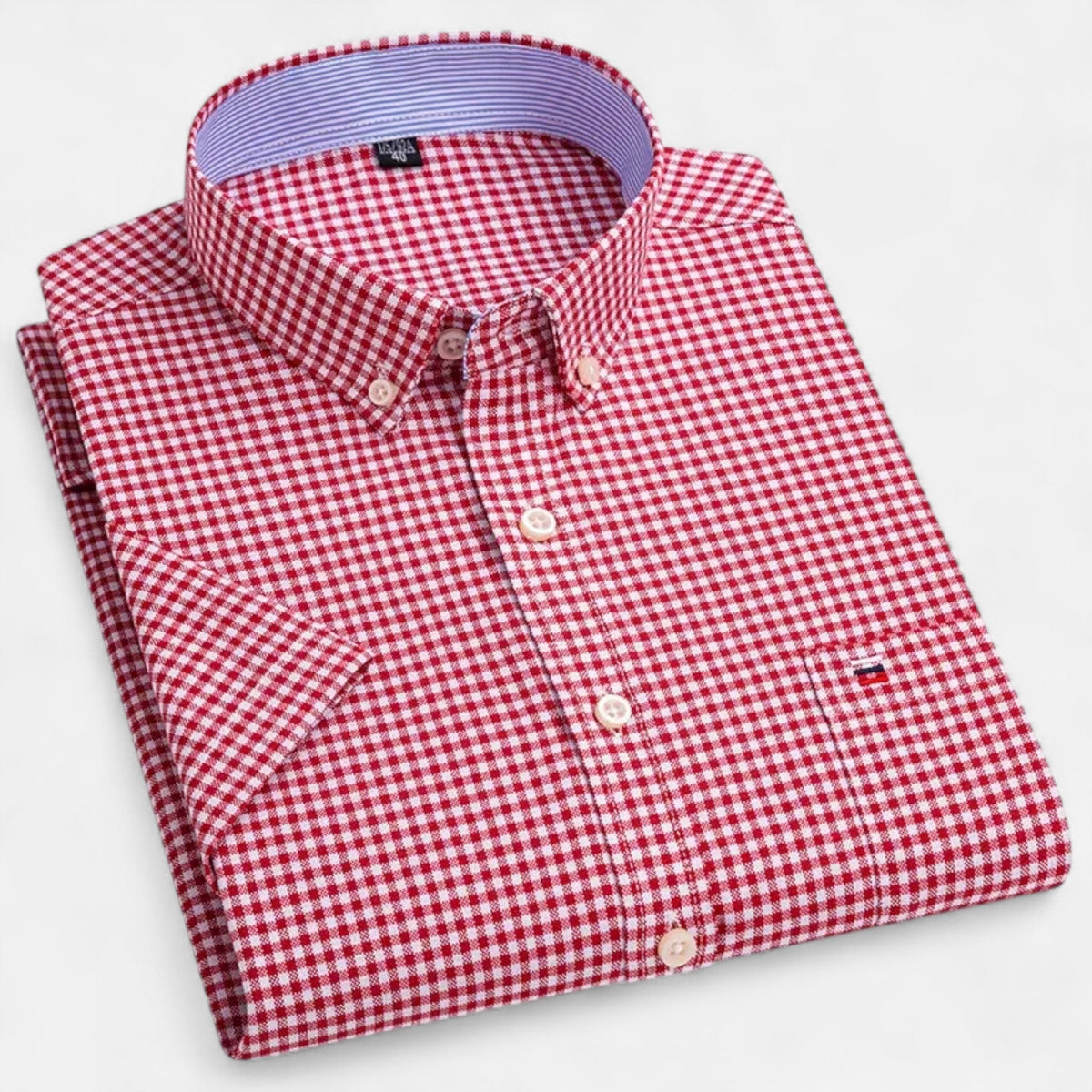 Men's Oxford Cotton Short Sleeve Button-Up Shirt