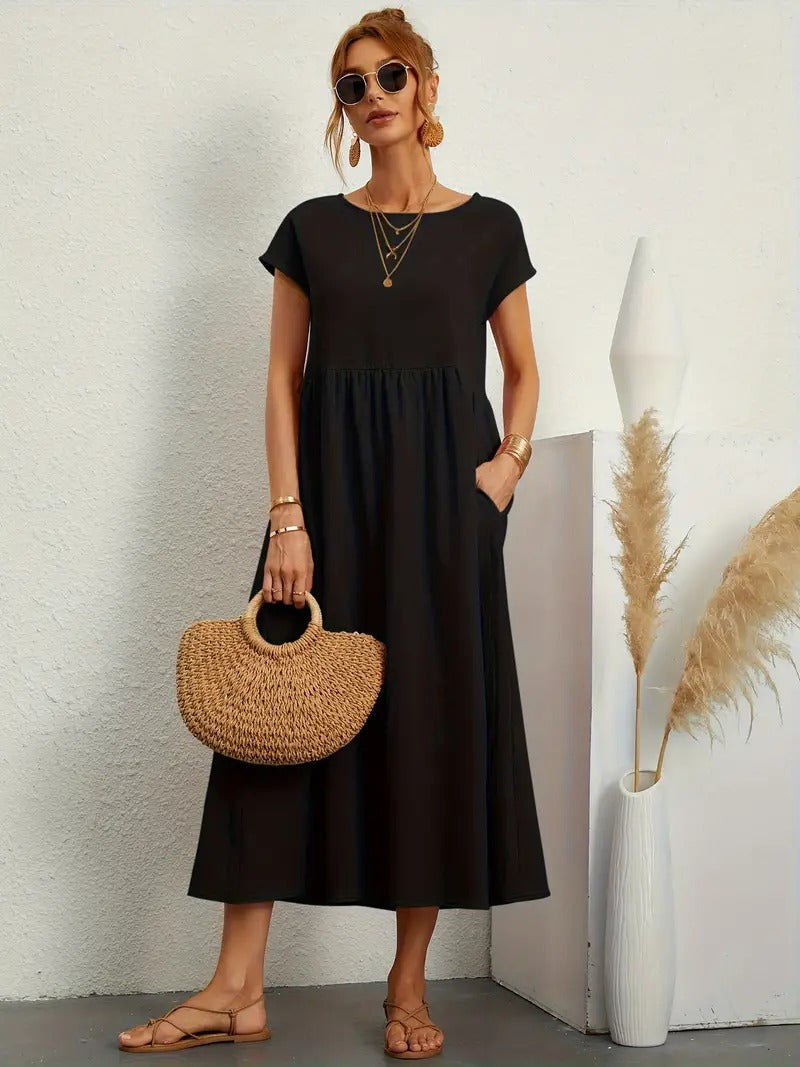Adela Luxe Long Bell Shaped Dress Elevated Occasion Wear