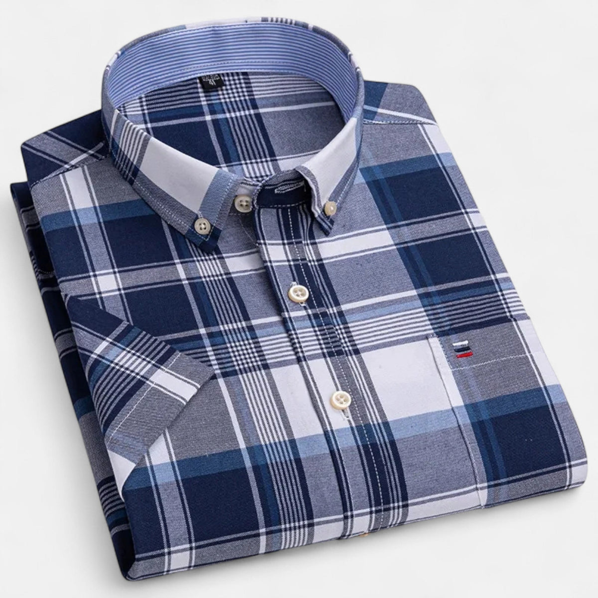 Men's Oxford Cotton Short Sleeve Button-Up Shirt
