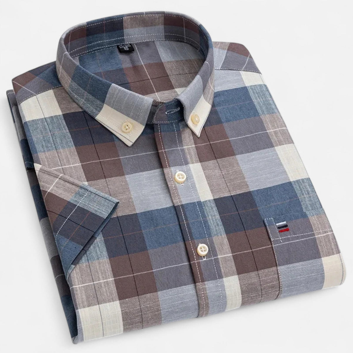 Men's Oxford Cotton Short Sleeve Button-Up Shirt