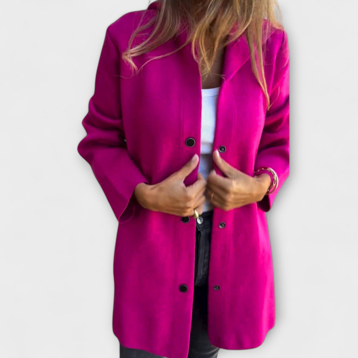 Hooded Button Front Longline Knit Coat