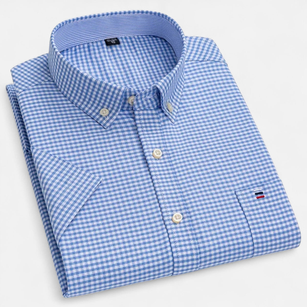 Men's Oxford Cotton Short Sleeve Button-Up Shirt