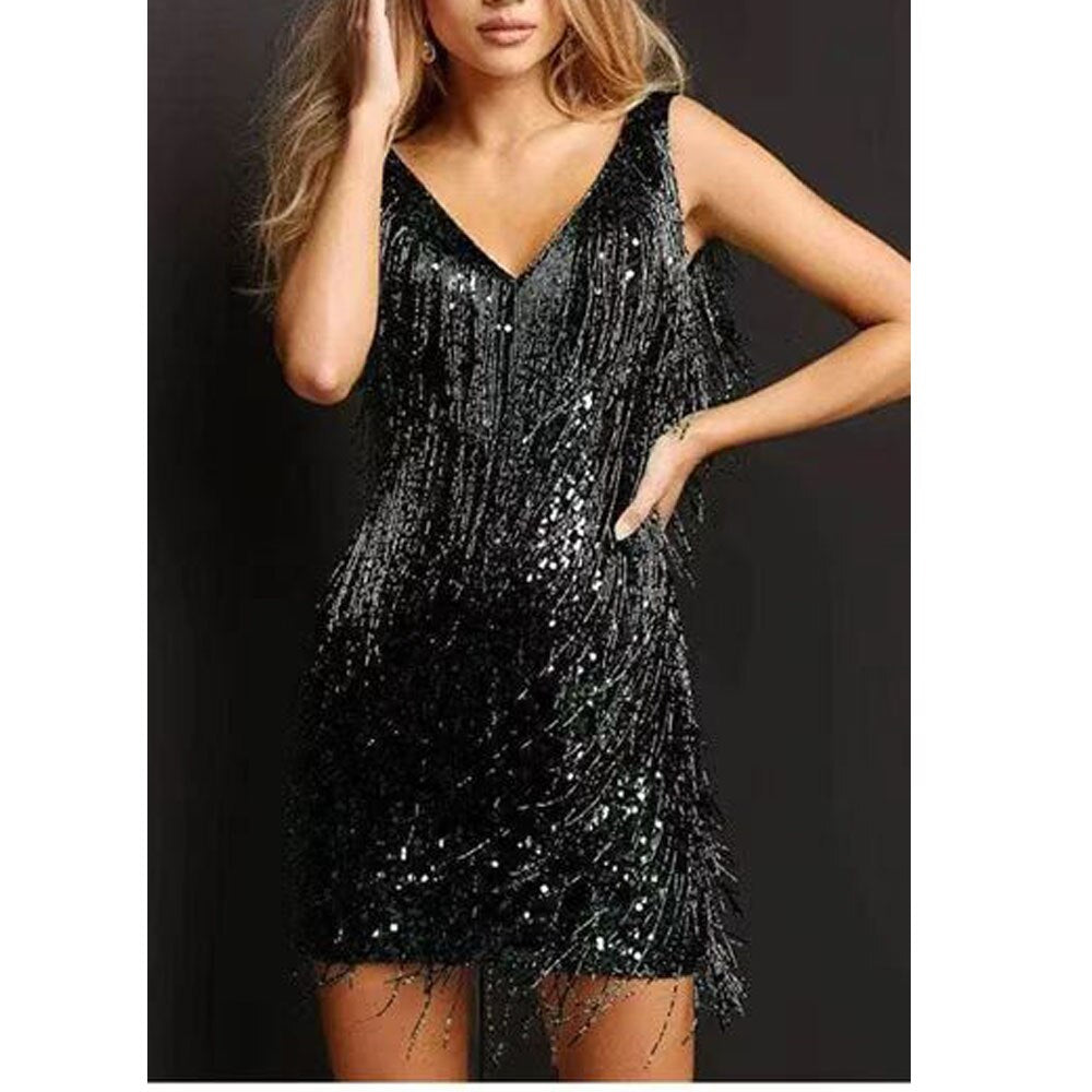 Delilah Chic Sparkling Tassel Dress, Party Dress for Women Premium Wardrobe Essential