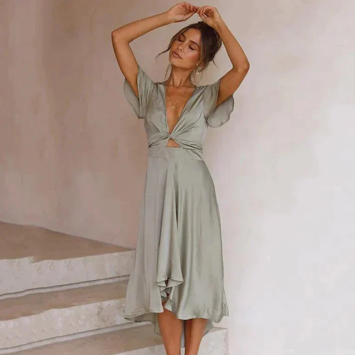 Martina Minimalist Long Dress for Women Designer Edit