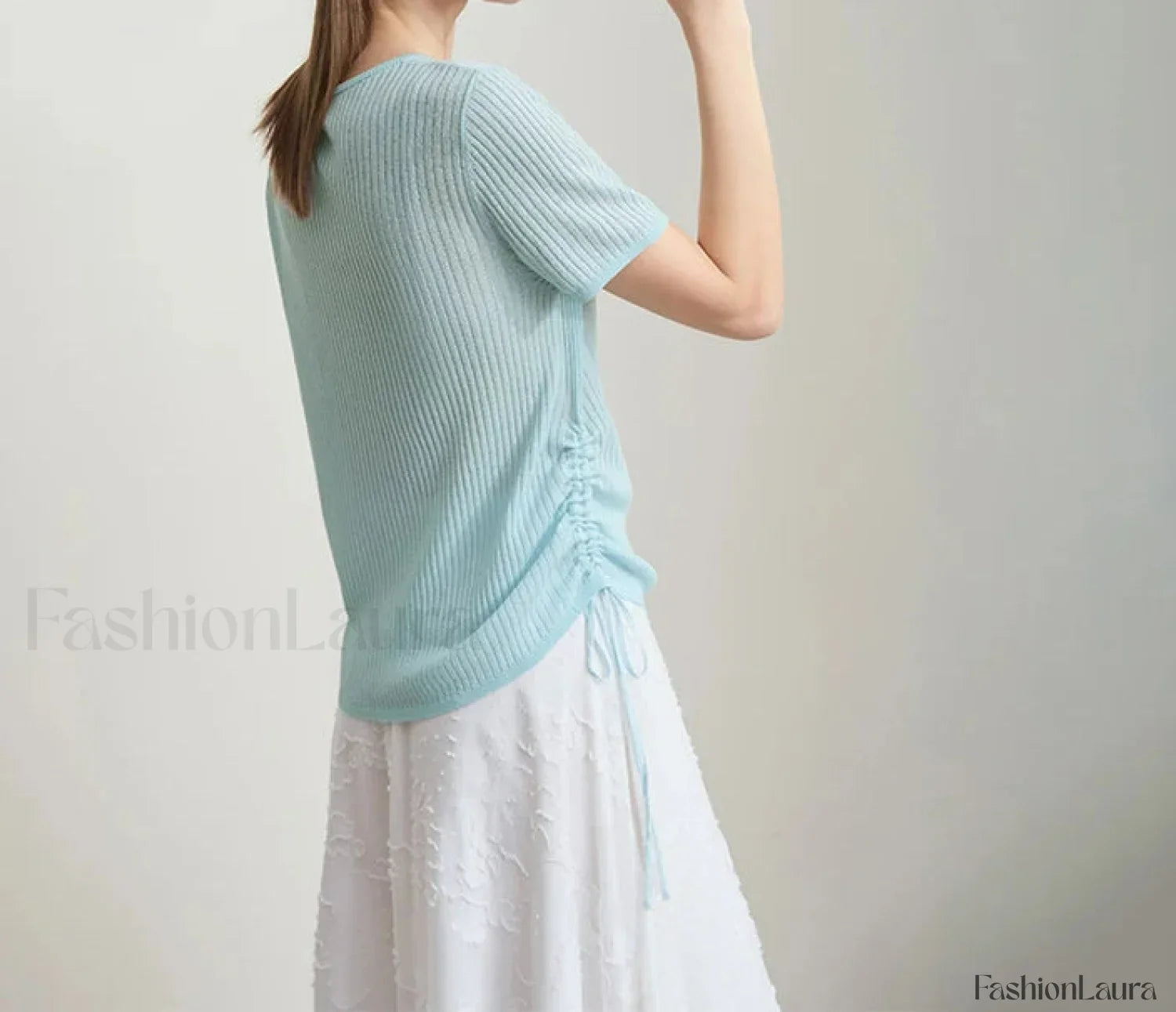 Drawstring Round Neck T-Shirt