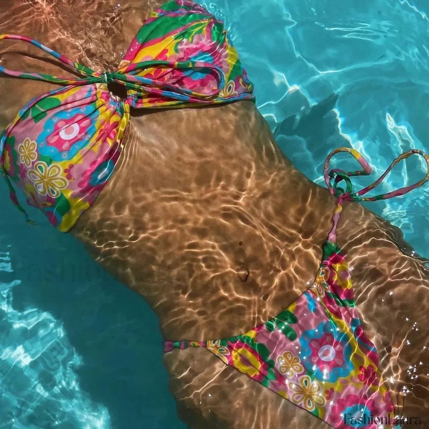 Drawstring Tie Side Micro Bikini Set