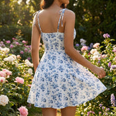 Floral Square Neck Fit and Flare Mini Dress Summer 9