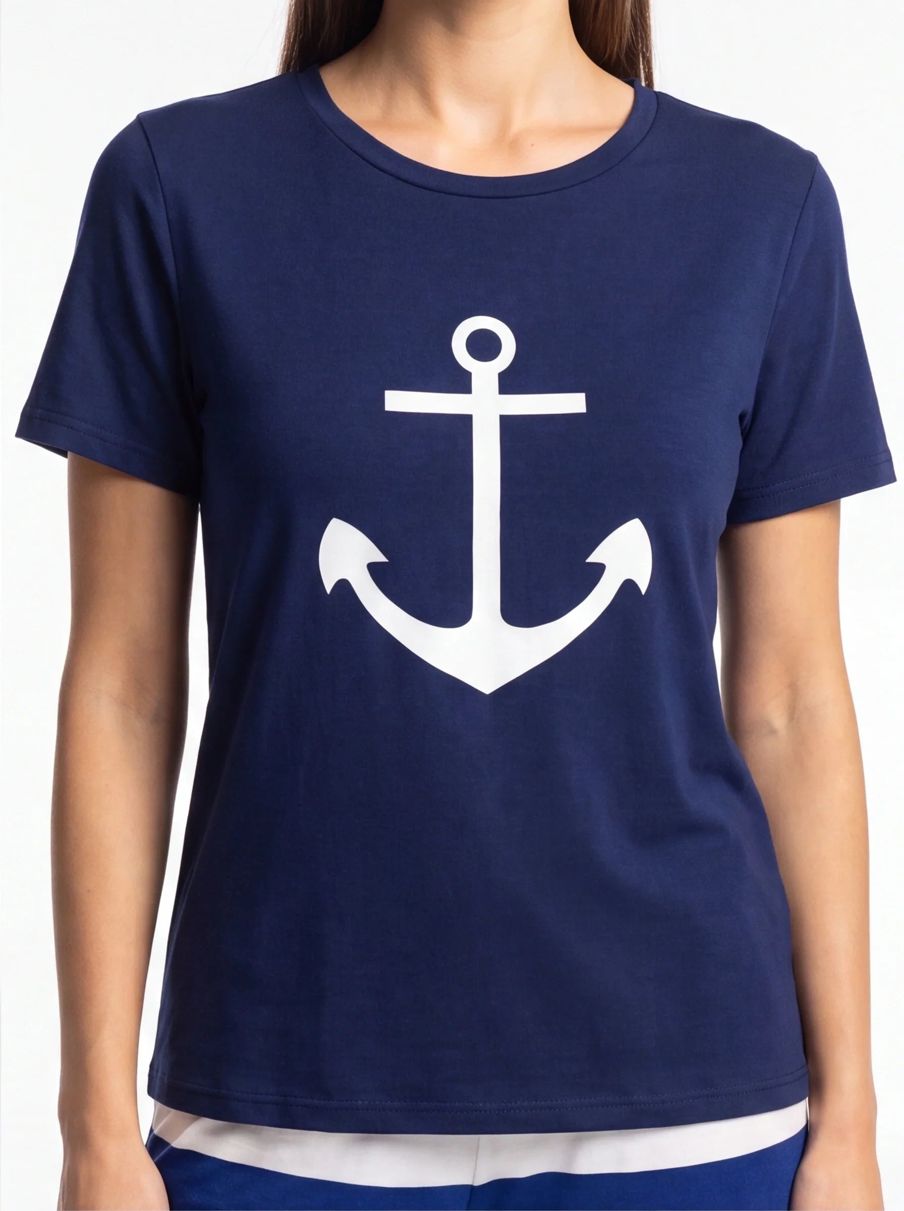 Nautical Dreams Women's Pajama Set | Soft Fabric & Anchor Design