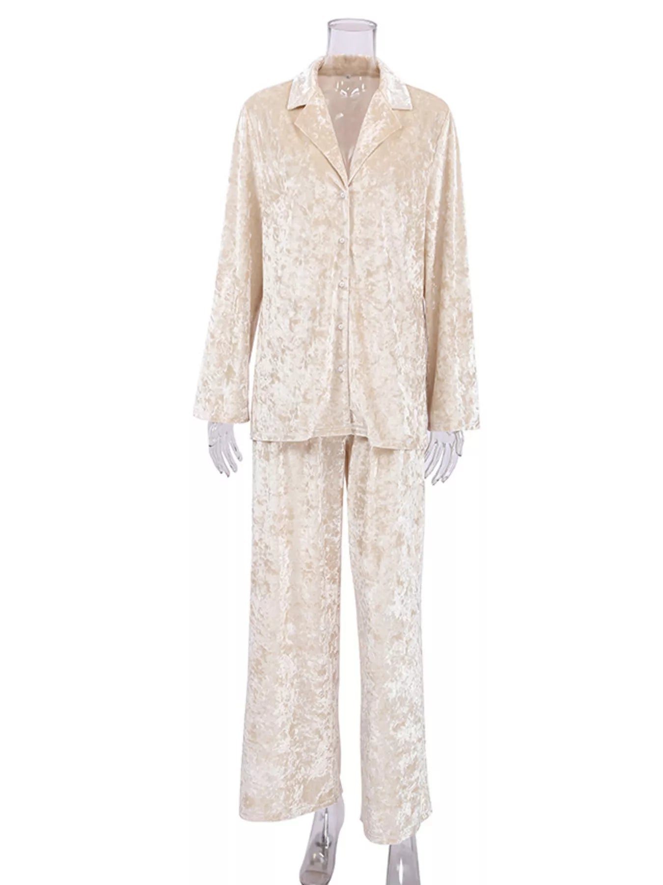 Velvet Long Sleeve Top and Pants Lounge Set