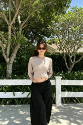 Embroidered Button Crop Cardigan