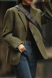 Tailored Wool Crepe Solid Color Blazer