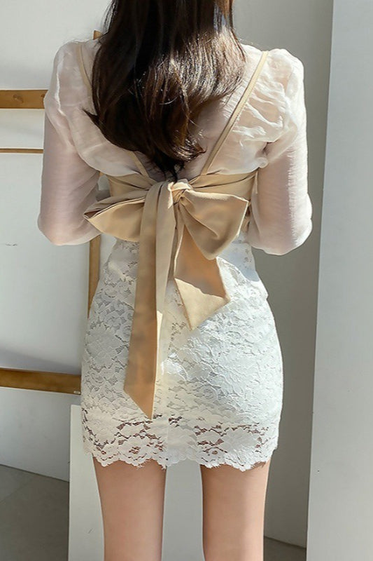Lace High Waist Bodycon Skirt