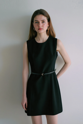 Sleeveless Cinched A Line Chic Work Dress