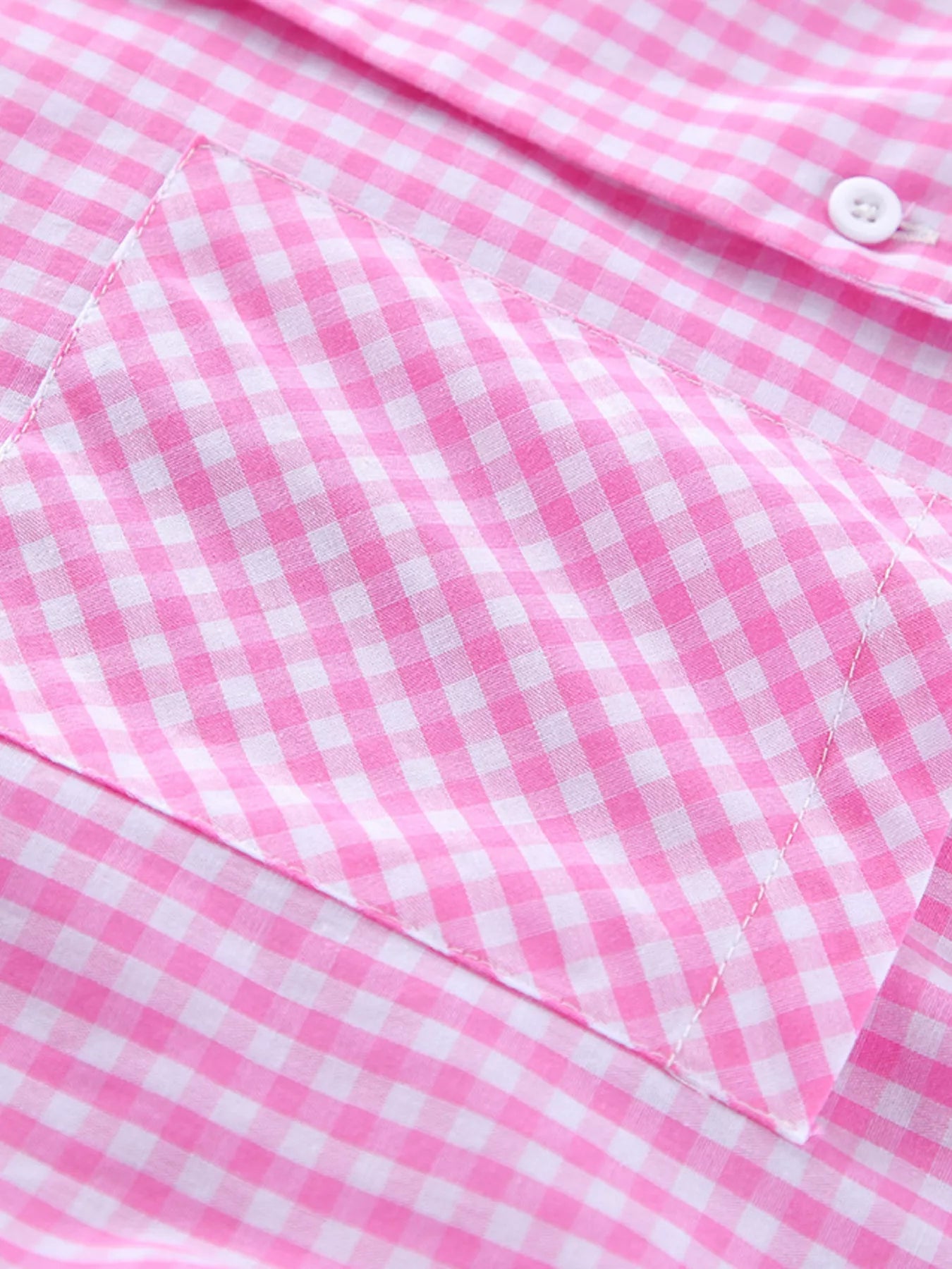 Gingham Button-Down Top and Pants Loungewear Set